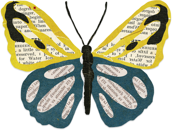 Collage Paper Cutout Butterfly