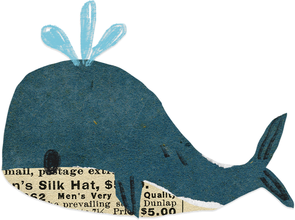 Collage Paper Cutout Whale